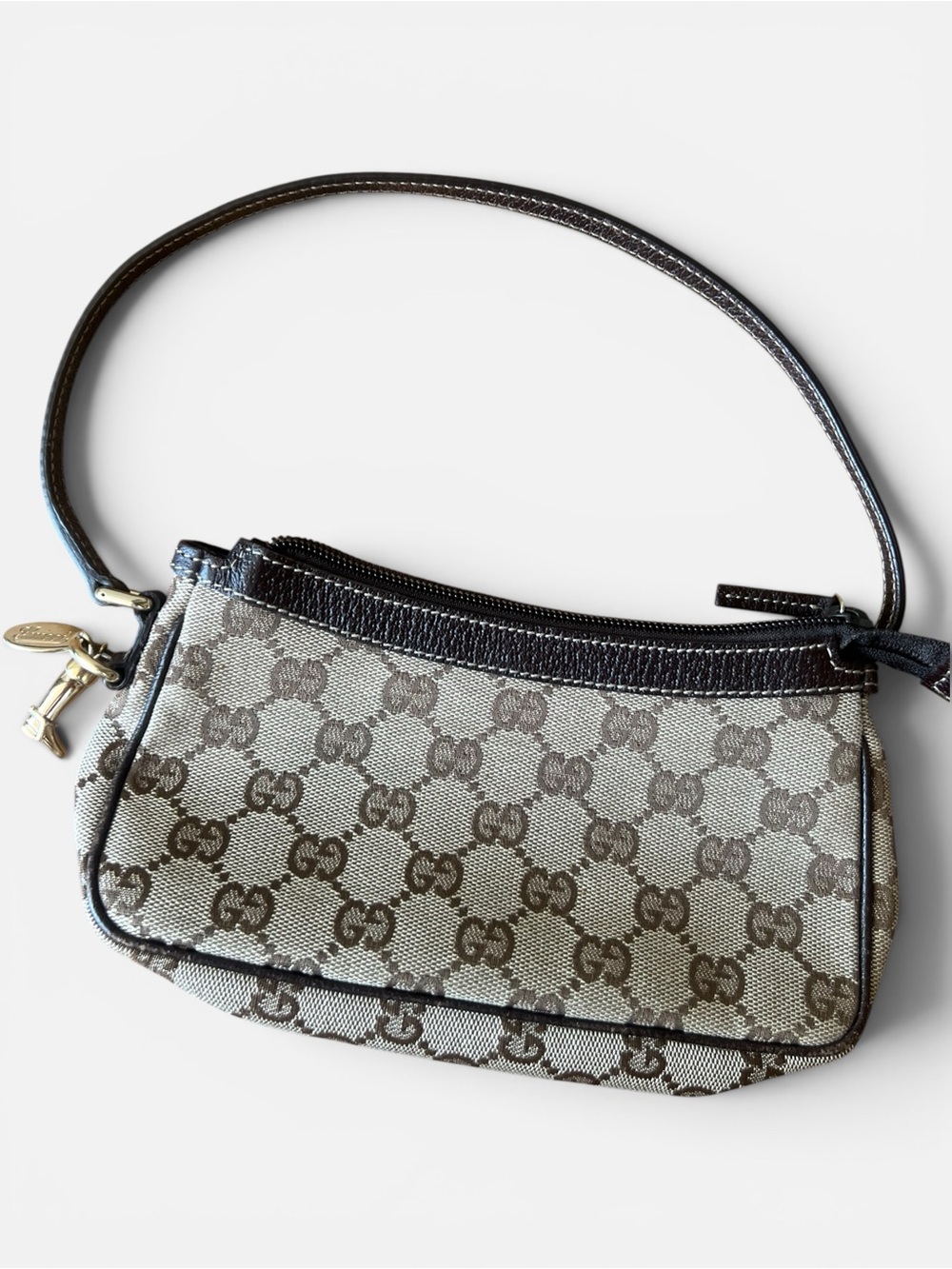 Vintage Gucci Monogram Canvas Mini Charm Pochette